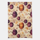 感謝祭かぼちゃパッチかぼちゃの秋の収穫 キッチンタオル (縦)