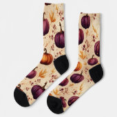 感謝祭かぼちゃパッチかぼちゃの秋の収穫 ソックス (左)