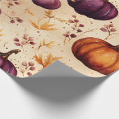 感謝祭かぼちゃパッチかぼちゃの秋の収穫 ラッピングペーパー (角)