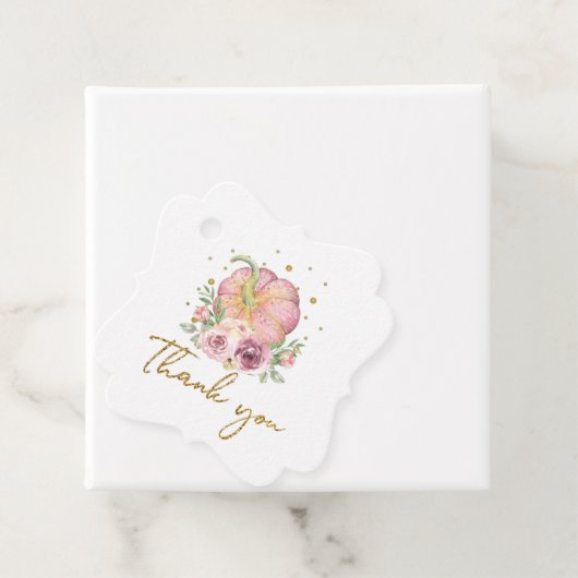 感謝祭かぼちゃピンク金ゴールドありがとう フェイバータグ (インサイチュ)