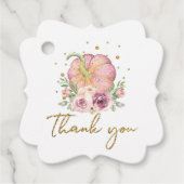 感謝祭かぼちゃピンク金ゴールドありがとう フェイバータグ (正面)