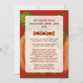 感謝祭かぼちゃファミリーディナーメニューテンプレート 招待状 (正面)