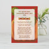 感謝祭かぼちゃファミリーディナーメニューテンプレート 招待状 (スタンド正面)