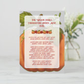 感謝祭かぼちゃファミリーディナーメニューテンプレート 招待状 (スタンド正面)