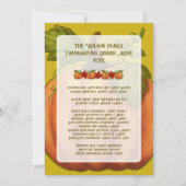 感謝祭かぼちゃファミリーディナーメニューテンプレート 招待状 (正面)