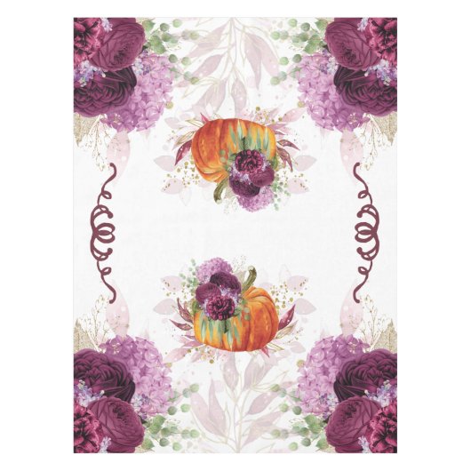 感謝祭かぼちゃブルゴーニュの花 テーブルクロス (正面)