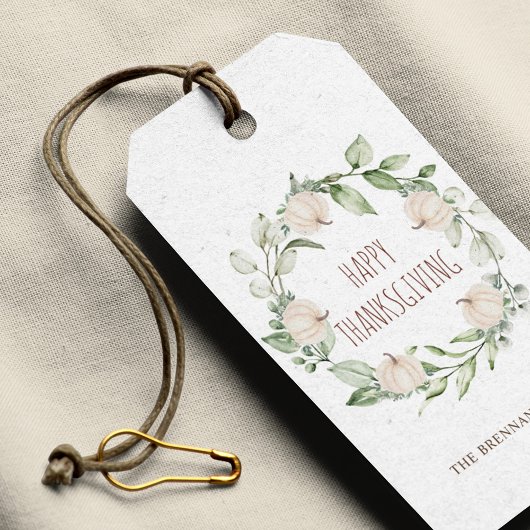 感謝祭かぼちゃ秋グリーナリーユーカリ ギフトタグ