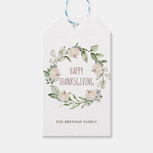 感謝祭かぼちゃ秋グリーナリーユーカリ ギフトタグ (正面)