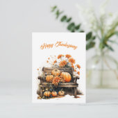 感謝祭かぼちゃ素朴ンベンチイラストレーション シーズンポストカード (スタンド正面)