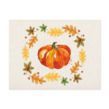 感謝祭かぼちゃ葉の水彩色