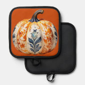 感謝祭かぼちゃ2 鍋敷き (正面/裏面)