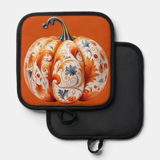 感謝祭かぼちゃ 鍋敷き (正面/裏面)