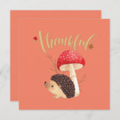 感謝祭かわいいかわいいハリネズミ サンキューカード (正面/裏面)