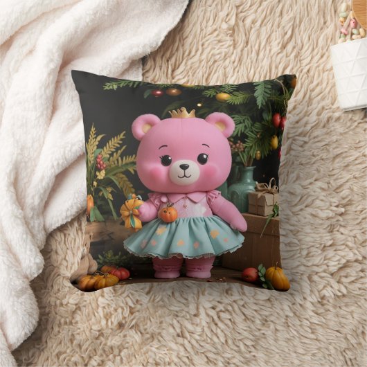 感謝祭かわいいテディベア枕 クッション (ブランケット)