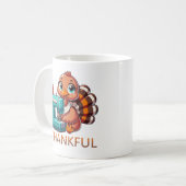 感謝祭かわいいトルコ使用裁縫機械 コーヒーマグカップ (正面左)