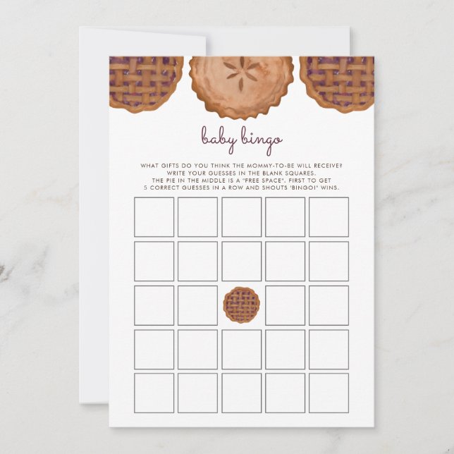 感謝祭かわいこちゃんパイベビービンゴベビーシャワーゲーム (正面)