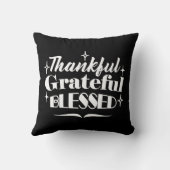 感謝祭きらめく引用文ホリデーデザイン クッション (裏面)