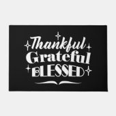 感謝祭きらめく引用文ホリデーデザイン ドアマット (正面)