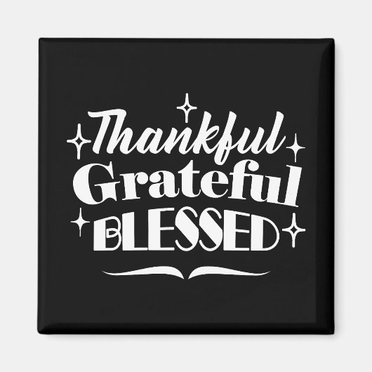 感謝祭きらめく引用文ホリデーデザイン マグネット (正面)