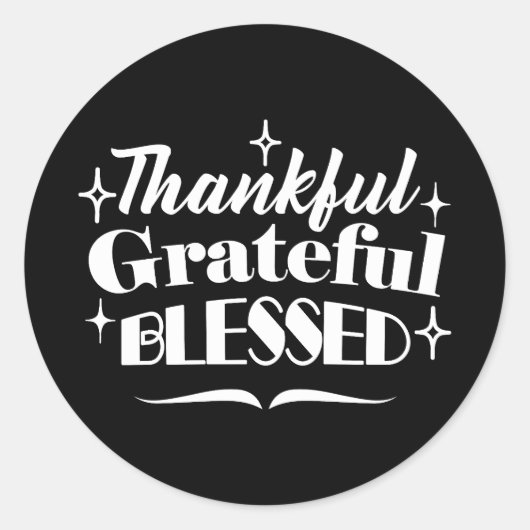 感謝祭きらめく引用文ホリデーデザイン ラウンドシール (正面)