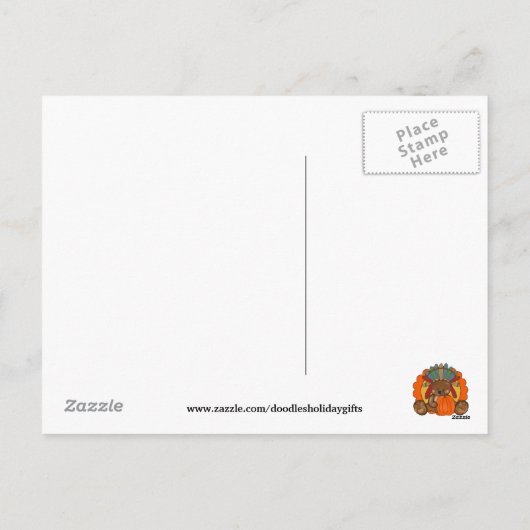 感謝祭くまの休日の挨拶の郵便はがき シーズンポストカード (裏面)