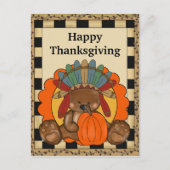 感謝祭くまの休日の挨拶の郵便はがき シーズンポストカード (正面)