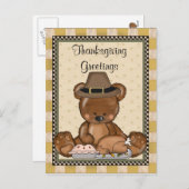 感謝祭くまの休日の漫画の郵便はがき シーズンポストカード (正面/裏面)