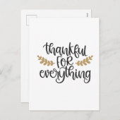 感謝祭すべてに感謝おもしろい シーズンポストカード (正面/裏面)