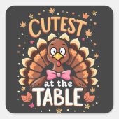 感謝祭で最も可愛いおもしろいトルコ スクエアシール (正面)