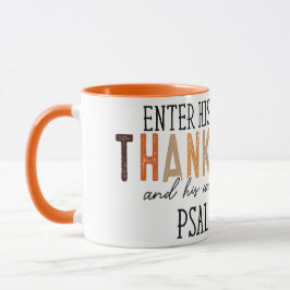 感謝祭で門に入る マグカップ