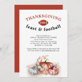 感謝祭とサッカーディナーパーティー 招待状 (正面/裏面)