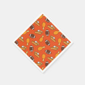 感謝祭とサッカーパターン スタンダードカクテルナプキン (角)