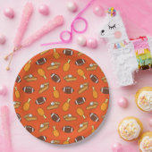 感謝祭とサッカーパターン ペーパープレート (パーティー)