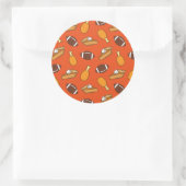 感謝祭とサッカーパターン ラウンドシール (バッグ)