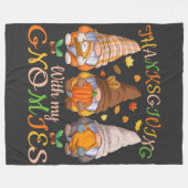 感謝祭とマイノミー秋秋格言 フリースブランケット (正面(横))