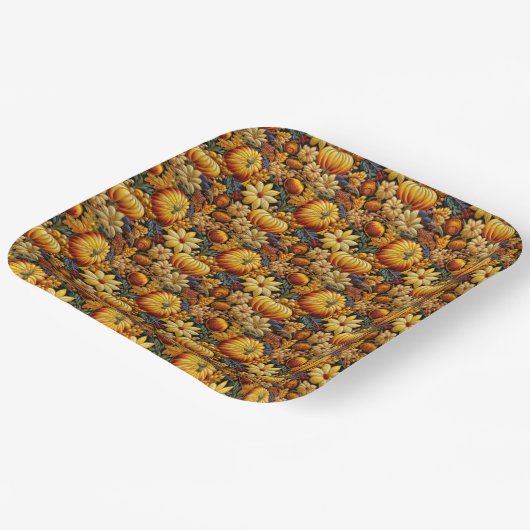 感謝祭と秋シーズン ペーパープレート (傾斜あり)