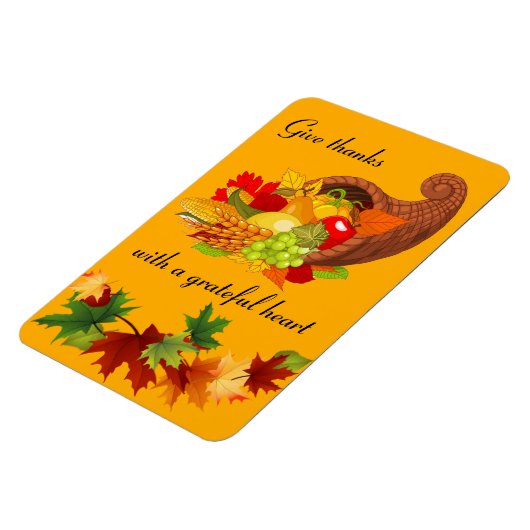 感謝祭と紅葉かわいらしコピア マグネット (左側)