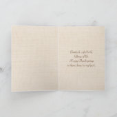 感謝祭にぴったりなレトロトラックとカボチャ サンキューカード (内部)