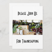 感謝祭に参加（ワインとチーズの写真） 招待状 (正面/裏面)