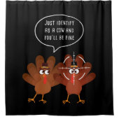 感謝祭に牛を特定す素晴らしる シャワーカーテン (正面)