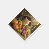 感謝祭に登場するジンジャーキャット スタンダードカクテルナプキン (角)