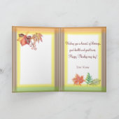 感謝祭に秋の葉を描くブラシ芸術 カード (内部)