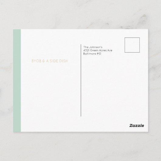 感謝祭に食べ物のコマ&ファットパンツ  ポストカード (裏面)