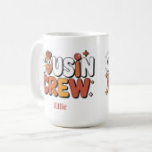 感謝祭のいとこクルーのタイポグラフィ コーヒーマグカップ (正面左)