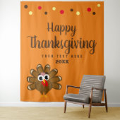 感謝祭のおめでとうパーティー家族の写真の背景 タペストリー (インサイチュ)
