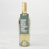 感謝祭のおもしろいグリーンワイン ボトルネックタグ (ボトル)