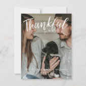 感謝祭のお知らせ新しい家族の写真 シーズンカード (正面)