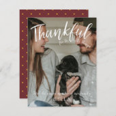 感謝祭のお知らせ新しい家族の写真 シーズンカード (正面/裏面)