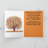 感謝祭のお祝いのカードのパーソナライズ シーズンカード (内部)