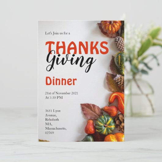 感謝祭のお祝い 招待状 (スタンド正面)